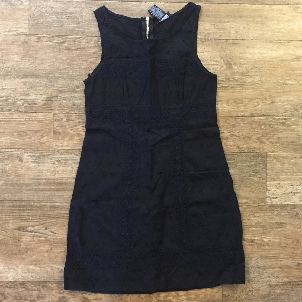 Alyn Paige black eyelet dress